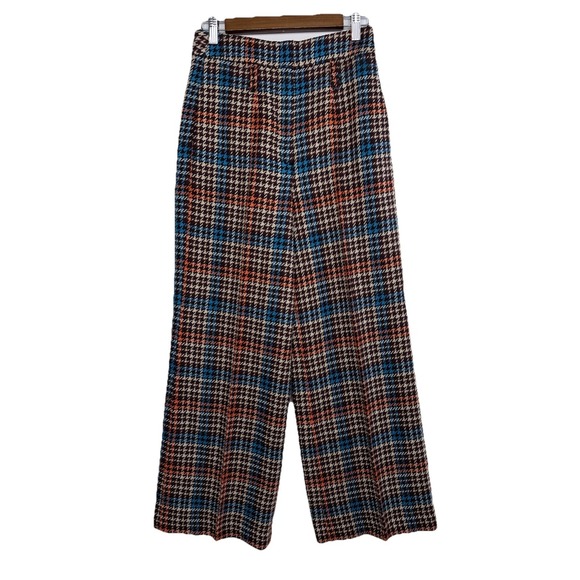 DOROTHEE SCHUMACHER Pants - DOROTHEE SCHUMACHER Wide Leg Wool Blend Houndstooth Pants High Rise Size 1